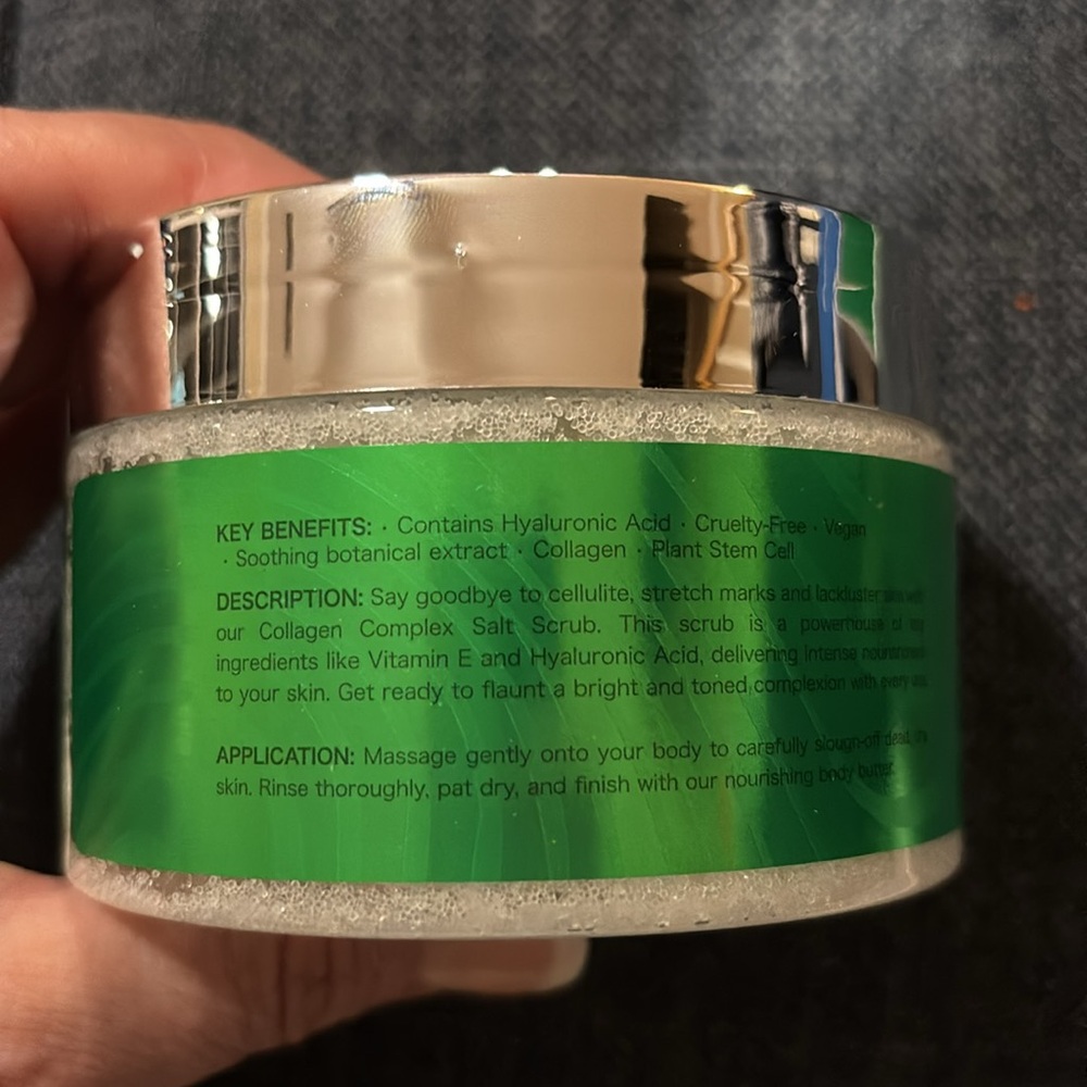 Collagen Salt Scrub w Plant Stem Cells Vit E & Hyaluronic Acid 10oz BNIB - Picture 5 of 7